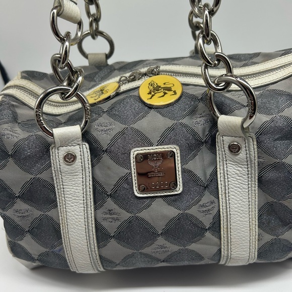 MCM SILVER CHAIN BOSTON BAG 11.5 in wide X 6.5 in deep X 7.5 in  tall - Picture 1 of 16
